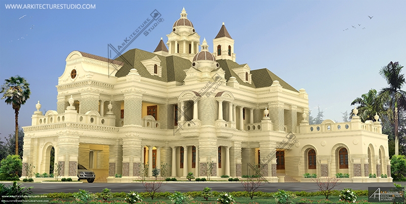 khd, colonial kerala house, arabic house, top kerala architect, indian house design, 6 bedroom house, palace in kerala