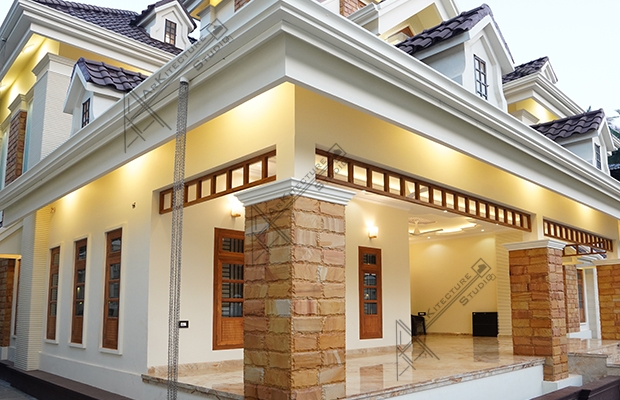 classic colonial style, sigle floor home, Beautiful Home, kerala home design, kerala home plan